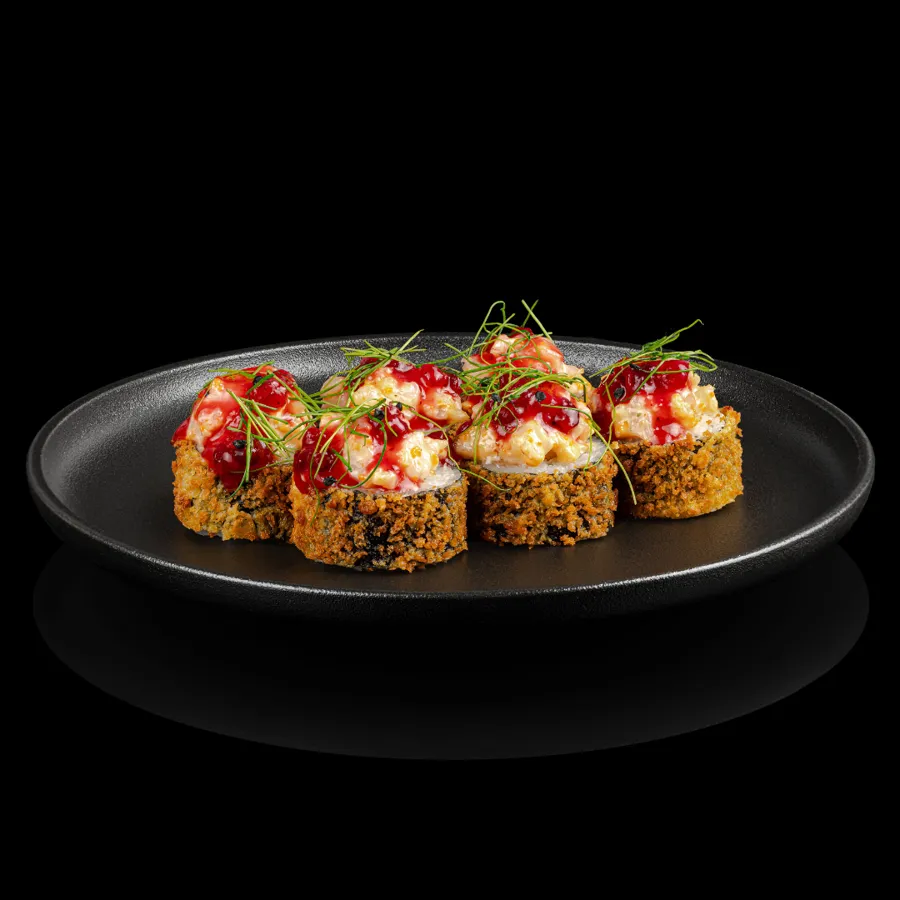 Темпура с креветкой и брусничным соусом