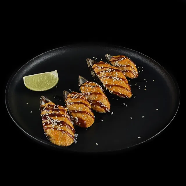 Мидии Яки с креветкой